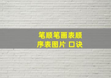 笔顺笔画表顺序表图片 口诀